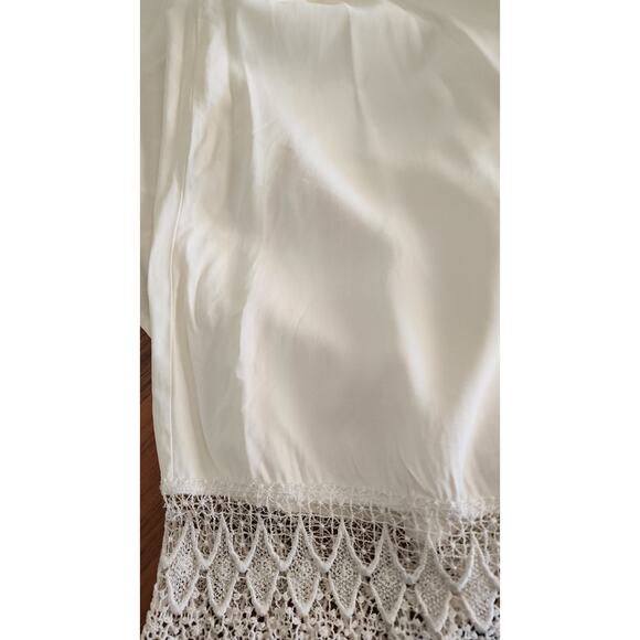 VTG y2k Cameo USA Women Dress Med/Lg Ivory Lace Hem Whimsigoth Fairy GrungeMaxi - Picture 6 of 6